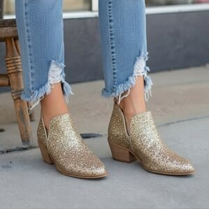 Corkys Gold Glitter Booties